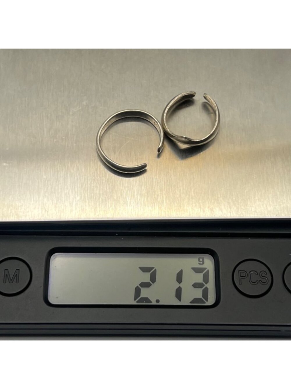 Sterling Silver Toe Midi Rings Adjustable Tested Set Of 2 Minimalist Design - Picture 4 of 10